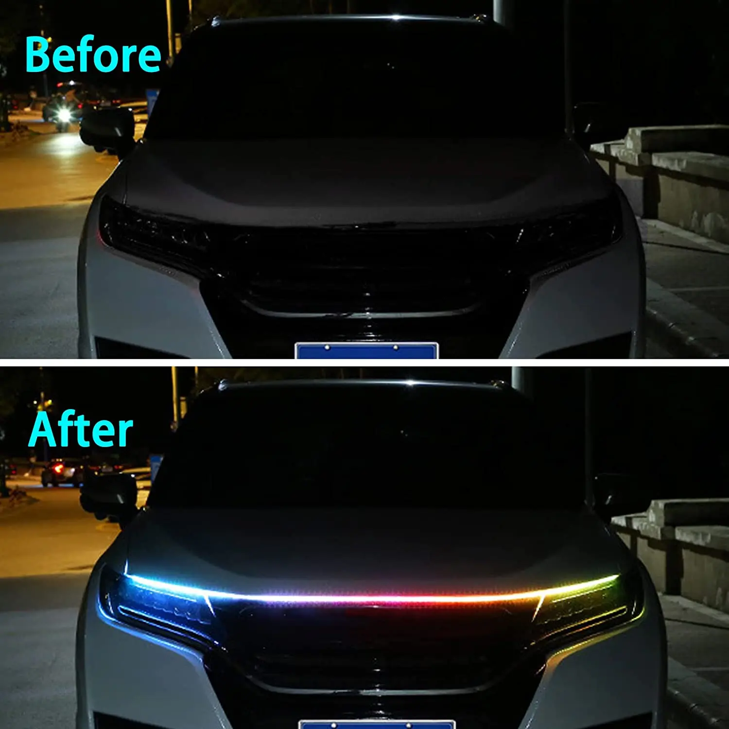 DIY Car Hood Flexible Led Strip Light 12V White Daytime Running Lights Decoration Backlight Long Auto Atmospere Lamp Universal