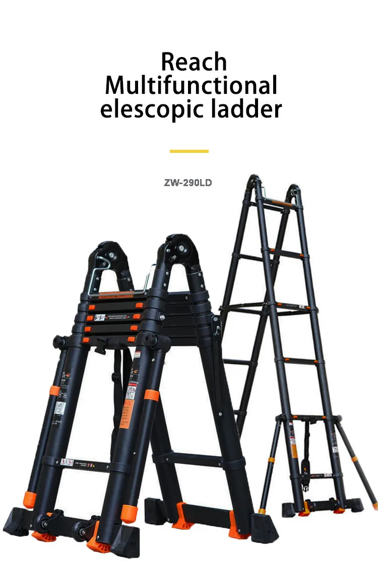 Portable Foldable Aluminium Telescopic Attic Step aluminium Extension Ladders