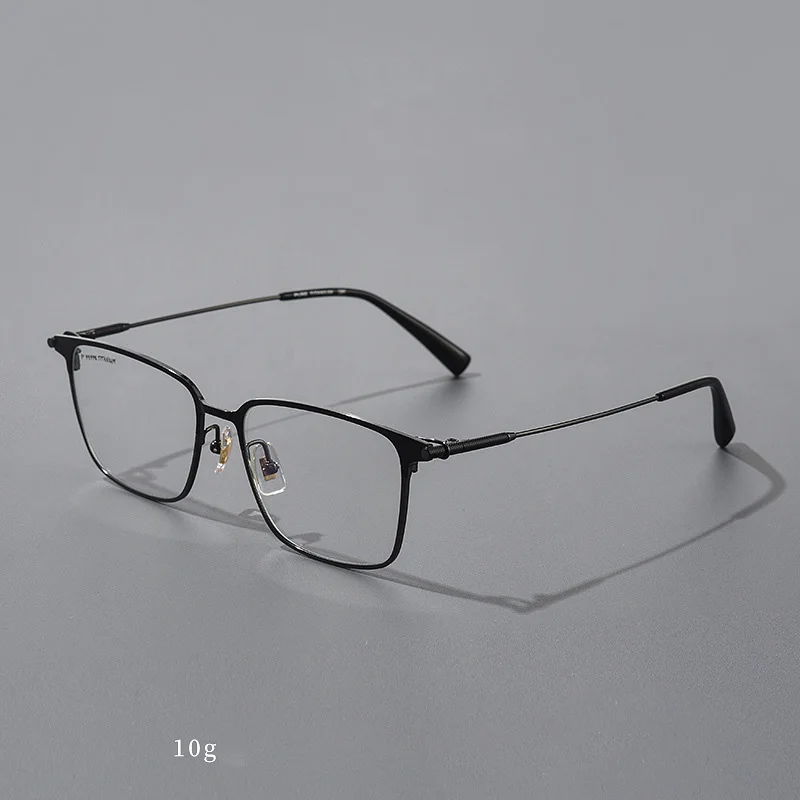 2024 Unisex Business Black Square Frame Glasses Pure Titanium Lightweight High-End Optical Eyewear Titanium Glass