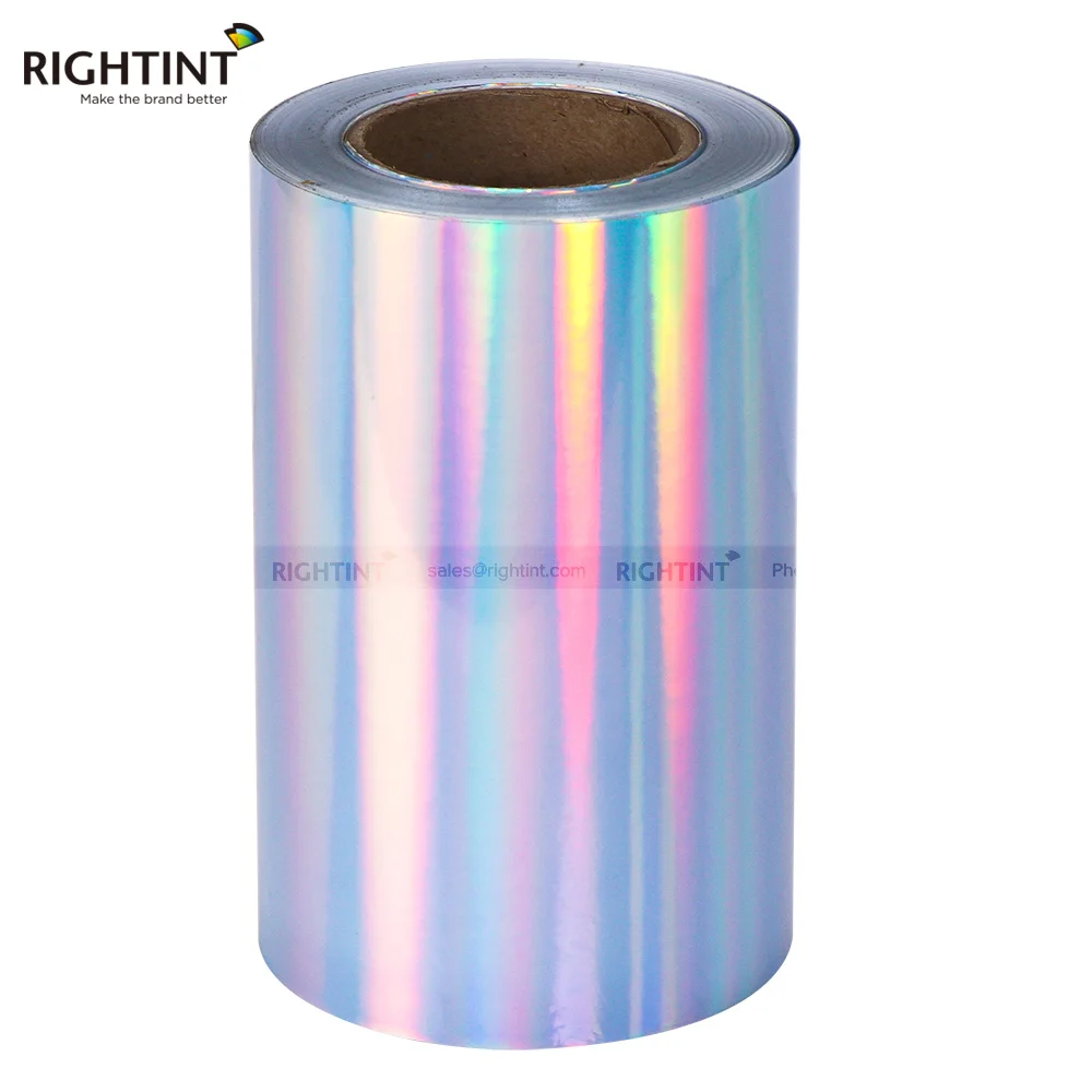 Custom vinyl sticker paper roll holographic printable water proof self adhesive PET Holographic vinyl roll for inkjet printers