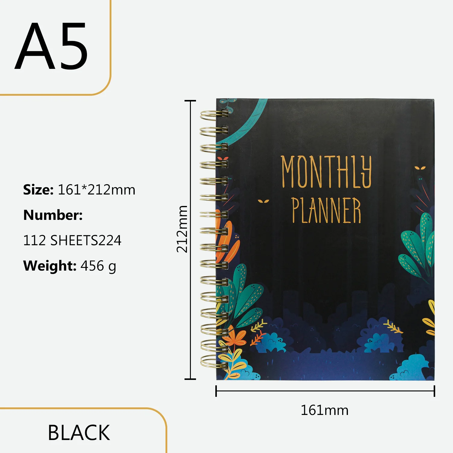 Printed Cover Metal Spiral Coil Book With Date Calendar Schedule Planner