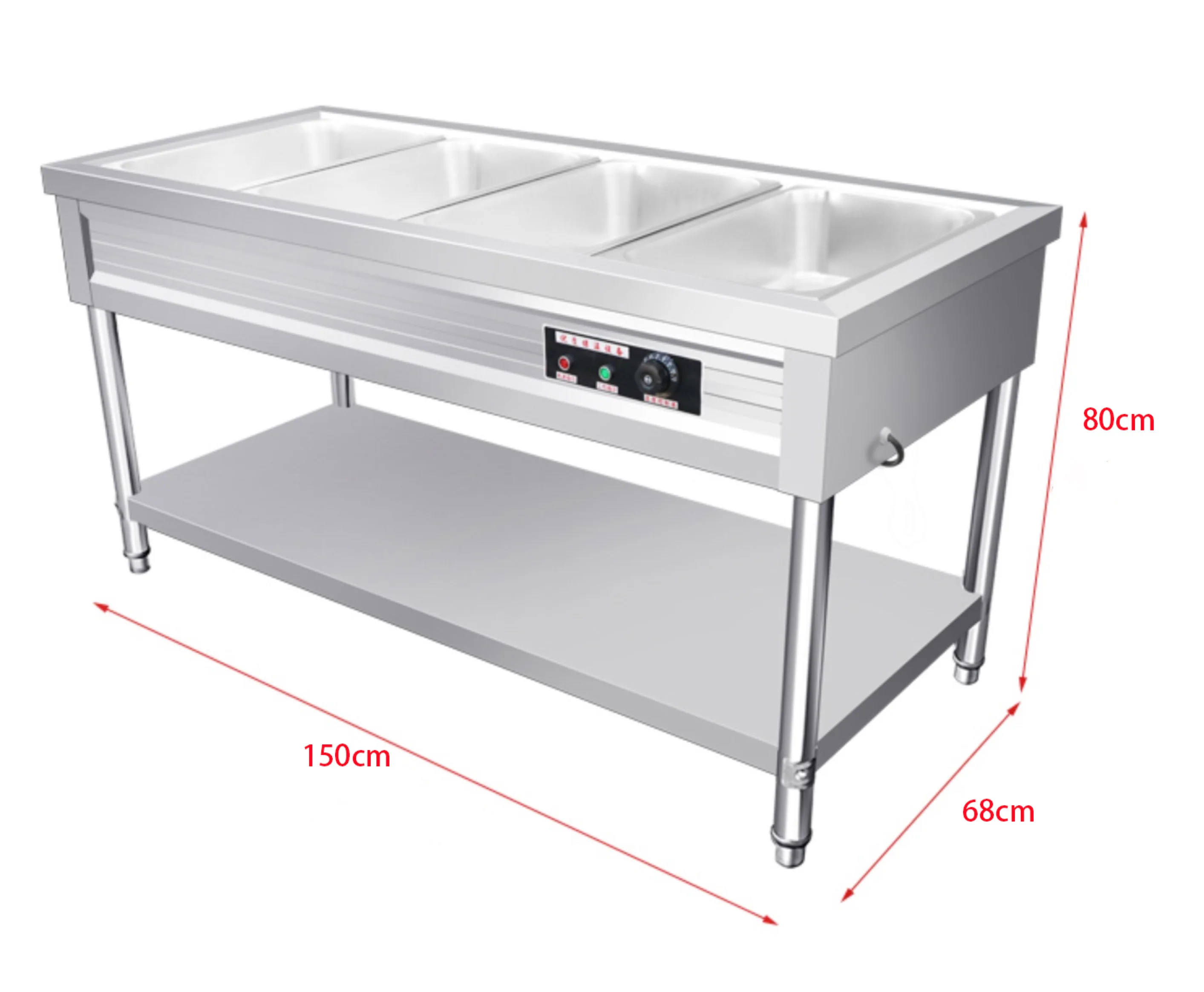 RTK stainless steel 201/304 stand type restaurant commercial kitchen temperature Control  electric 4 pans  food warmer display