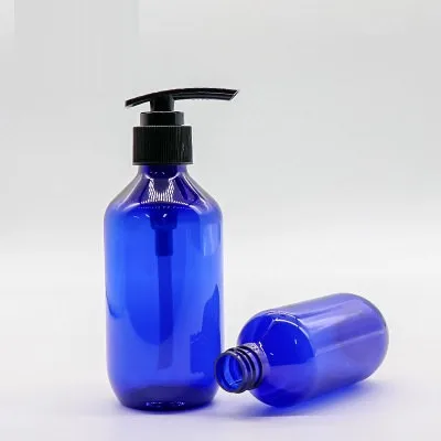 100-1000ml 1 Liter Food Grade Shampoo Shower Gel Body Wash Liquid Blue Plastic PET Bottle with Lotion Pump Spray