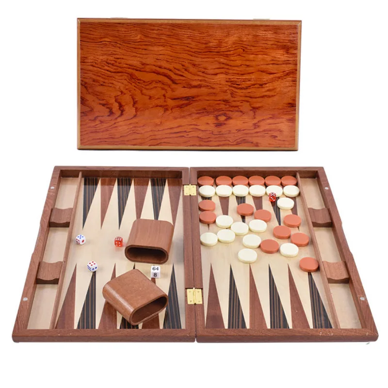 Source Factory Custom High-End Classic Backgammon Board Game Set Luxury Wooden Backgammon Game Set