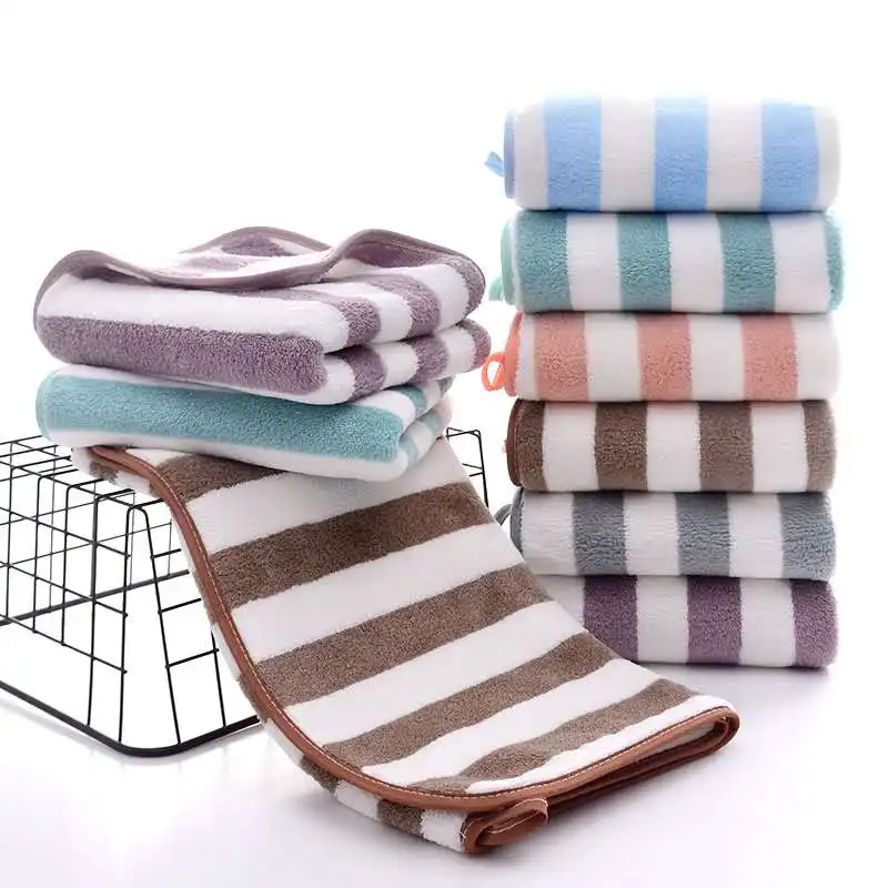 Factory direct  microfiber absorbent coral velvet warp knitted bath towel