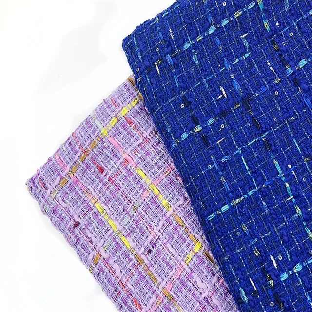 Китайское производство, яркая твидовая ткань в клетку, окрашенная пряжей для пальто, курток, верхняя одежда