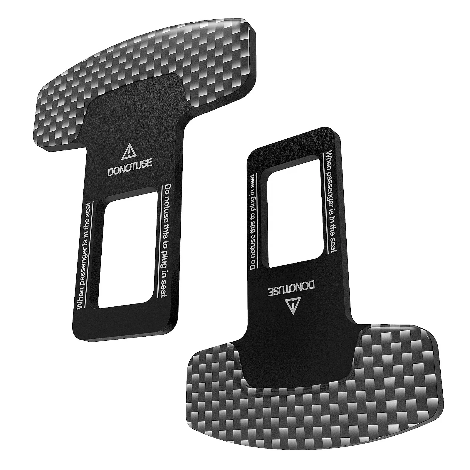JDMotorsport88 2pcs Carbon Fiber Look Car Seat Belt Clip Universal Seat Belt Buckle Auto Metal Seat Belts Clip