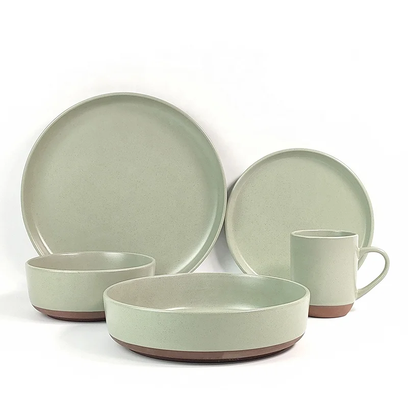 Wholesale 20 Pcs 16 Pcs Stoneware Terracotta Speckled Dinner Set