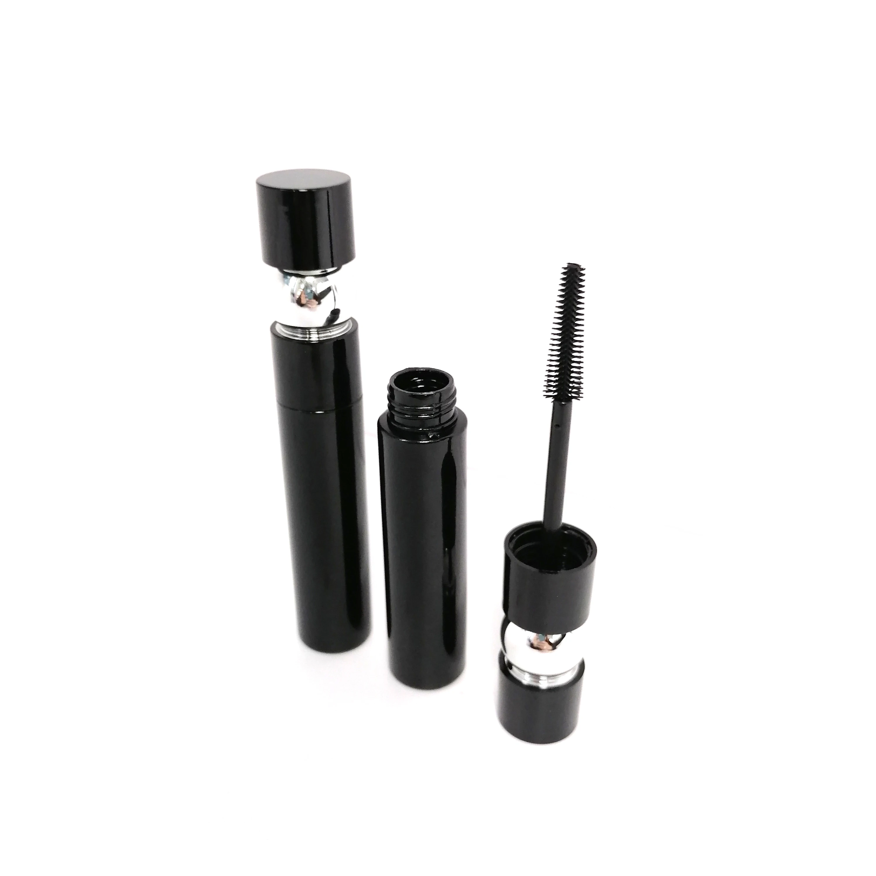 Hot sale new custom lip gloss tubes famous brand cosmetics packaging containers round black eyelash tube empty mascara tubes