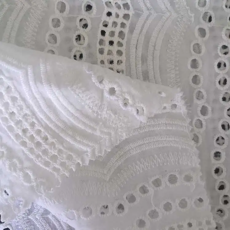 High Quality Wholesale Woven Net Embroidered Cotton Fabric