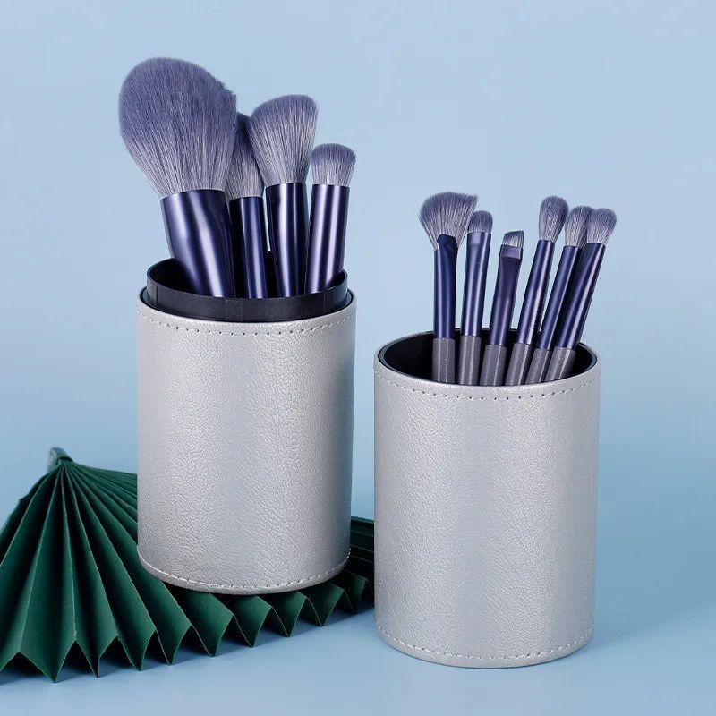 Competitive Price Cosmetic Glitter Beige Lash Cleansing Horse Hair Makeup Brushes Set Hourglass 18 Pcs Premium Synthetic 2 In1