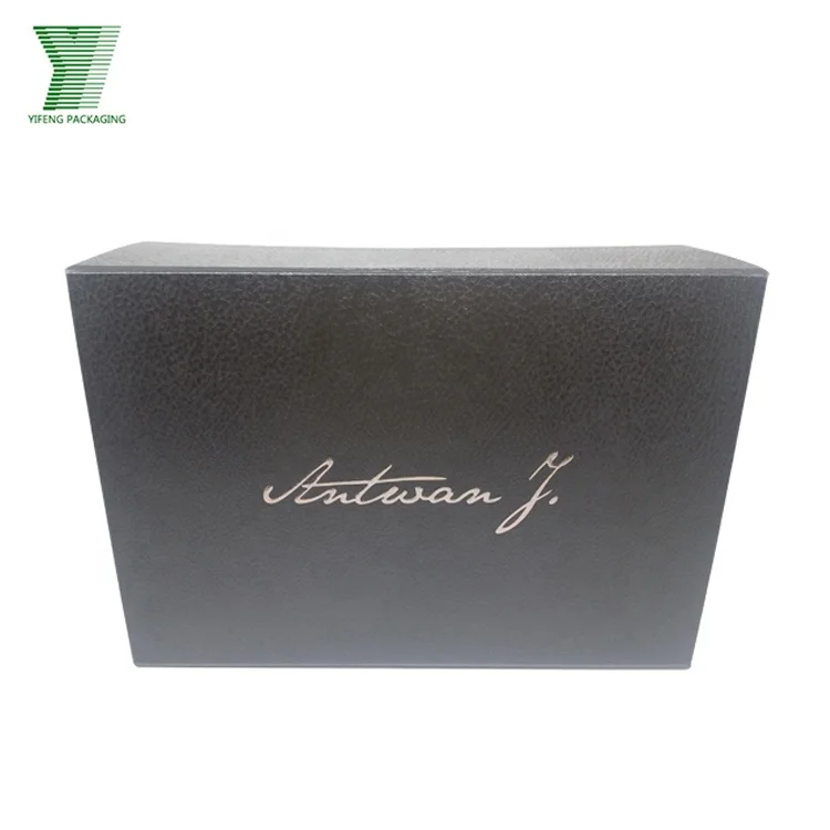 Black Packaging Custom Logo Flat Pack Boxes Luxury Gift Chipboard Packaging Box