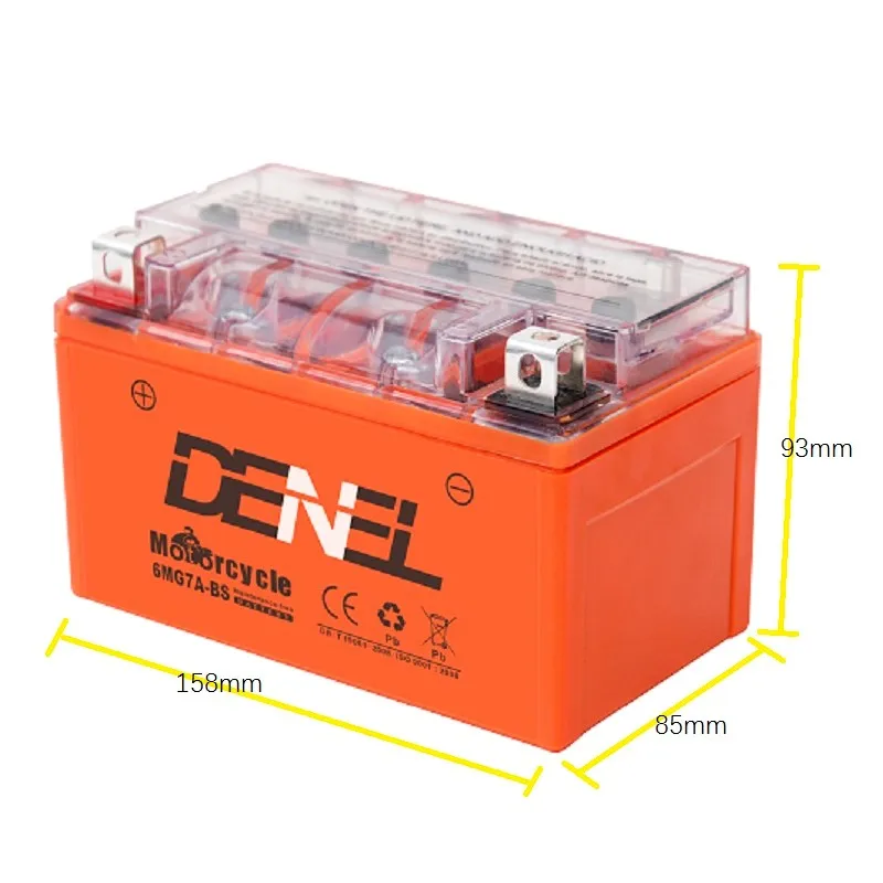 12V  6MG7A nano gel sealed free maintenance motor battery
