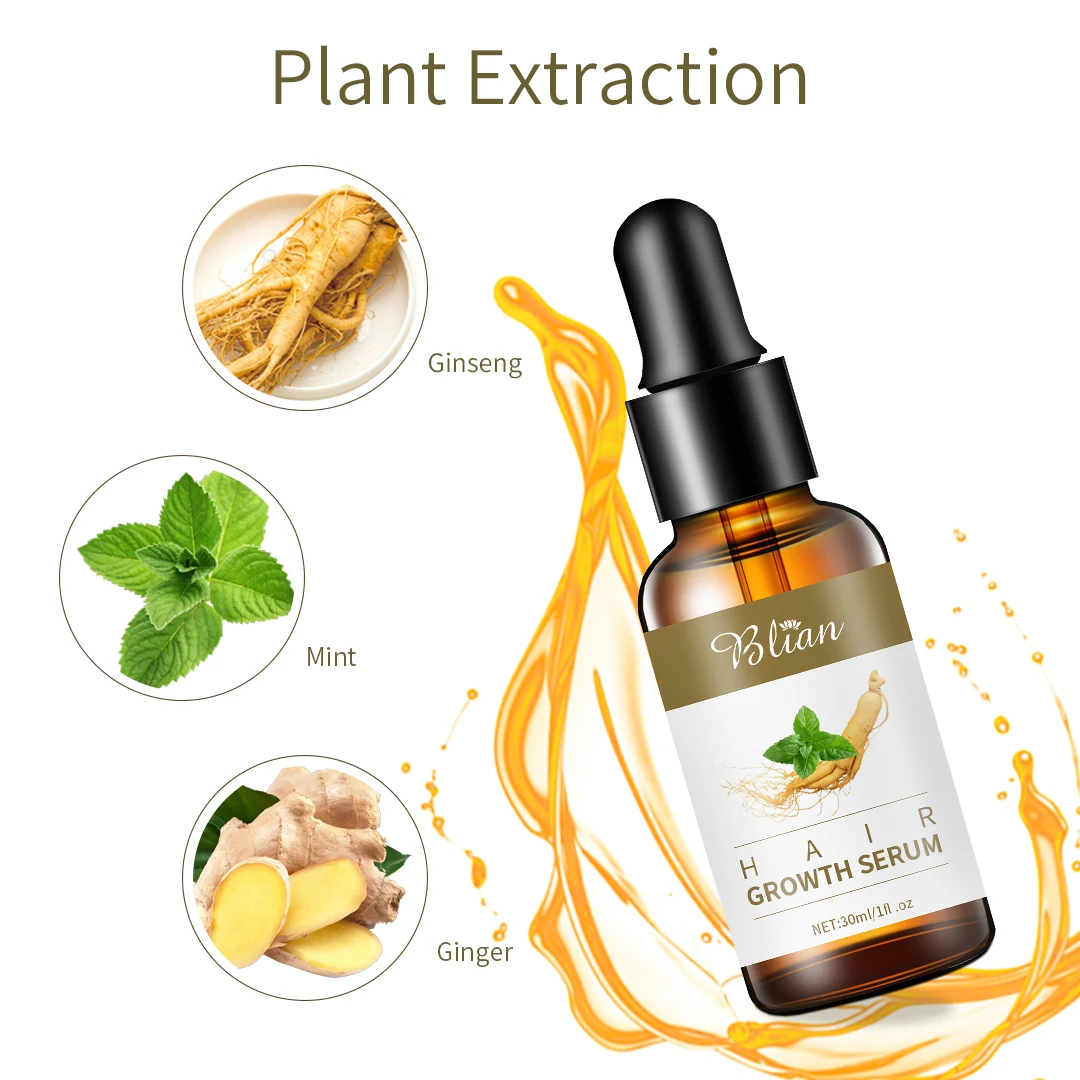 Private Label Natural Organic Vegan Treatment For Bald Hair Serum Wholesale Herbal Anti Hair Loss Boosting Hair Growth Oil
