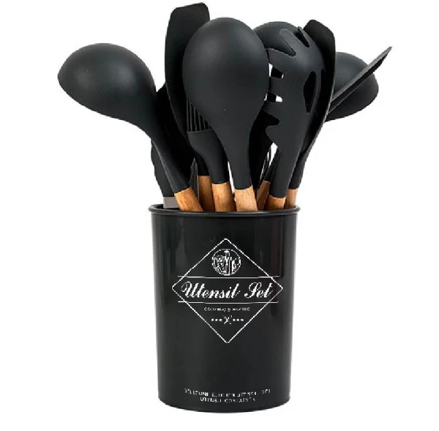 
Kitchen Tool Set Accessories Non Stick Household Cookware Wooden Utensils Silicon Cooking Tools 