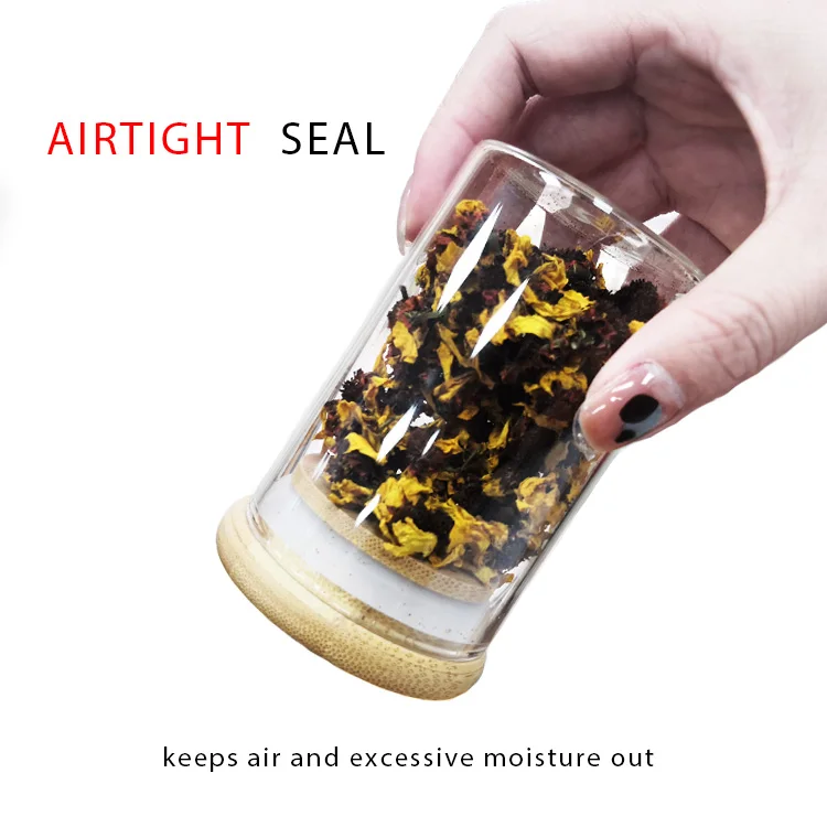 Handmade Glass Food Storage Jar Container Modern Custom Glass Jar For Kitchen Accessories With Bamboo Lid