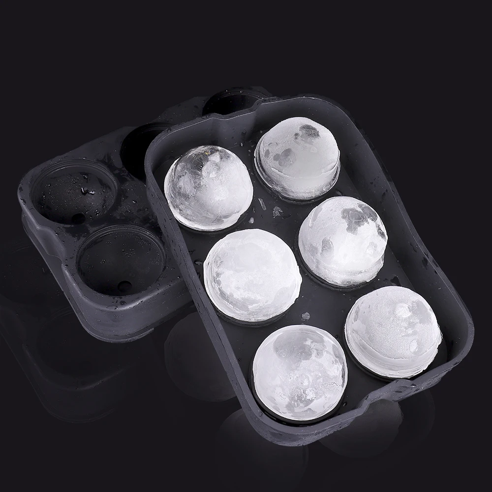 bar chivas whiskey clear crystal 6 grids round shape silicone advance 3d ice ball mold