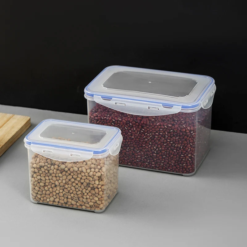 High Quality Keep Fresh Food Grade Plastic Transparent Food Storage Container Airtight With Clasp