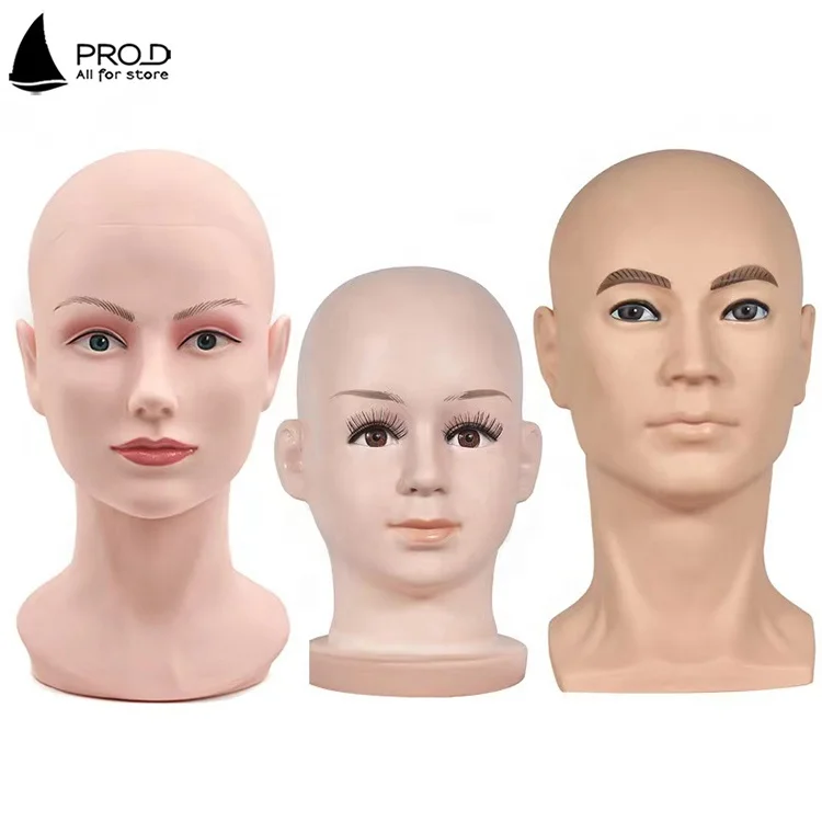 Factory Sale Lifelike Plastic Skin Color Man Head Mannequin For Kids