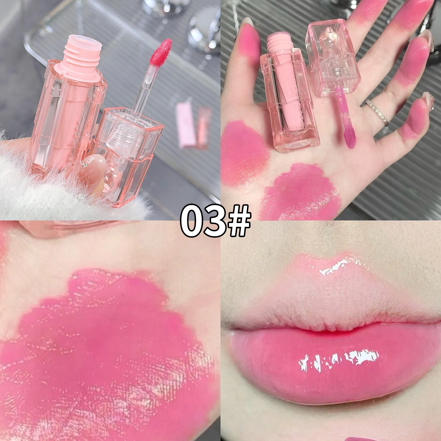 OEM Watery long-lasting moisturizing lip gloss Waterproof Stick Lip Balm Jelly liquid Lipstick Private Label Liquid Lipstick