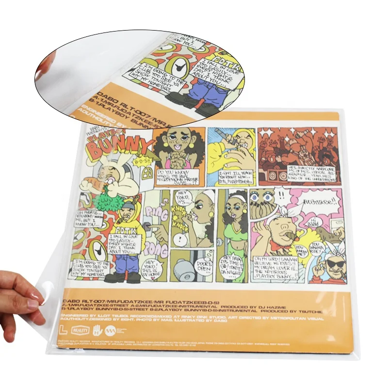 12 inch vinyl record PVC sleeves LP albums cover Vinyl Record Outer Sleeve with Lip (Pack 25)