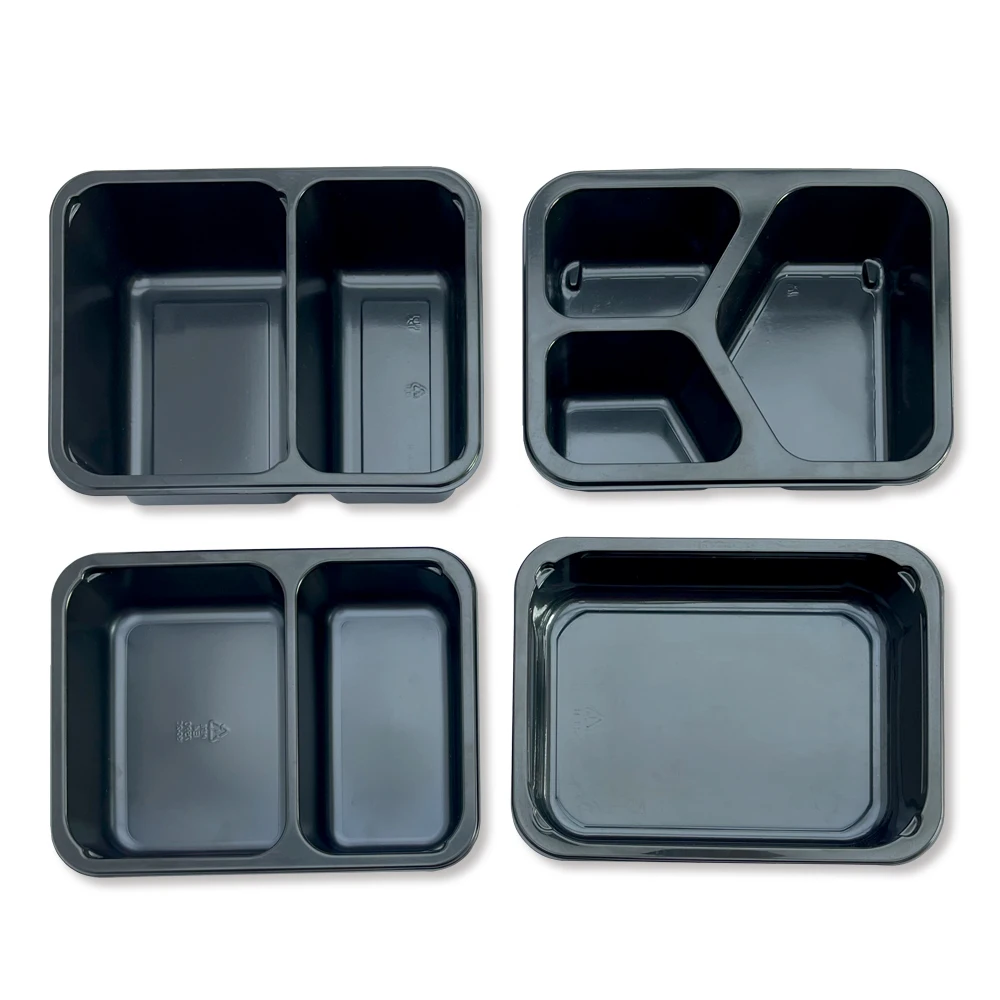 Горячая Распродажа Ovenable контейнер CPET белый/черный пластиковый для микроволновой печи безопасный пищевой