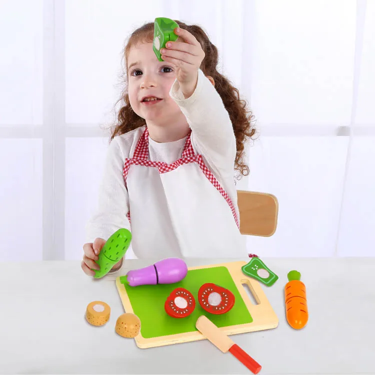 Горячая Распродажа игрушки для кухни деревянные овощи