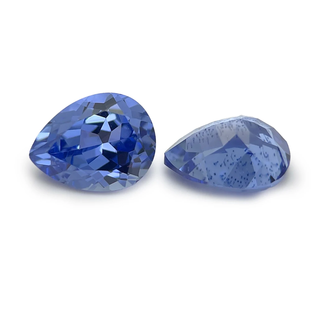 Lab Grown Gemstone Wholesale Loose Gemstones Pear Cut Cornflower Blue Sapphire For Making Jewelry