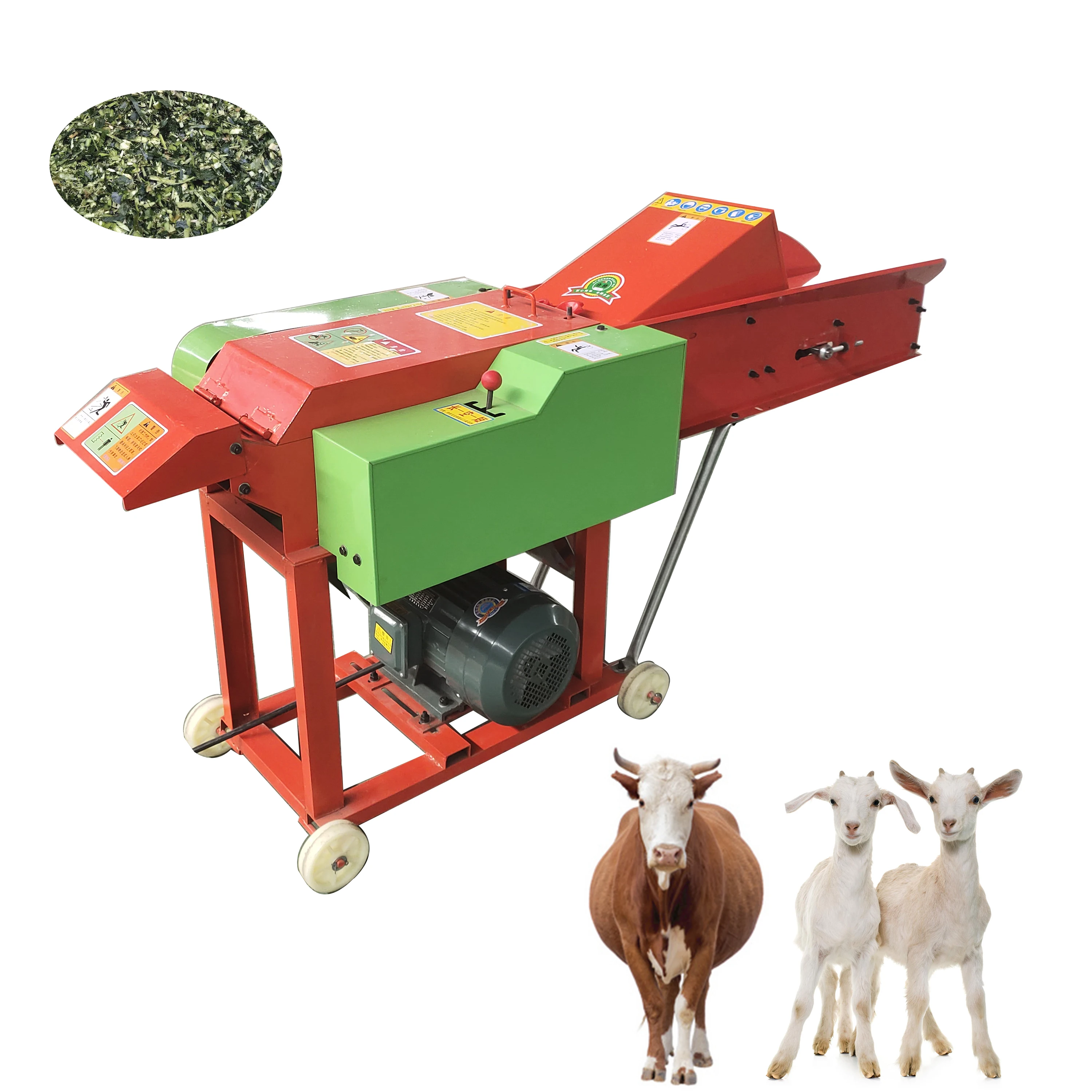 Homemade Picadora De Forraje Pasto Mini Hay Straw Grass Cutting Chopper Grinder Four Blades Chaff Cutter Machine For Animal Feed