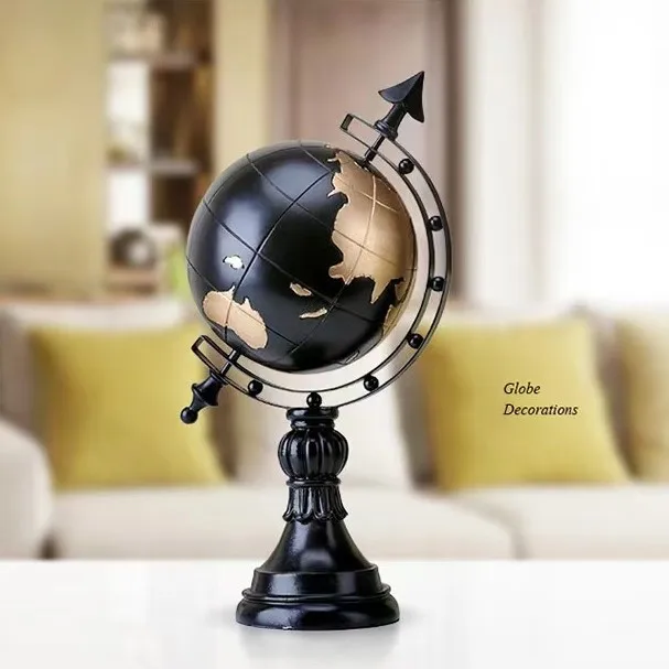 Delicate Luxury Design Vintage resin and metal globe Study Decoration Pieces for Decoration use