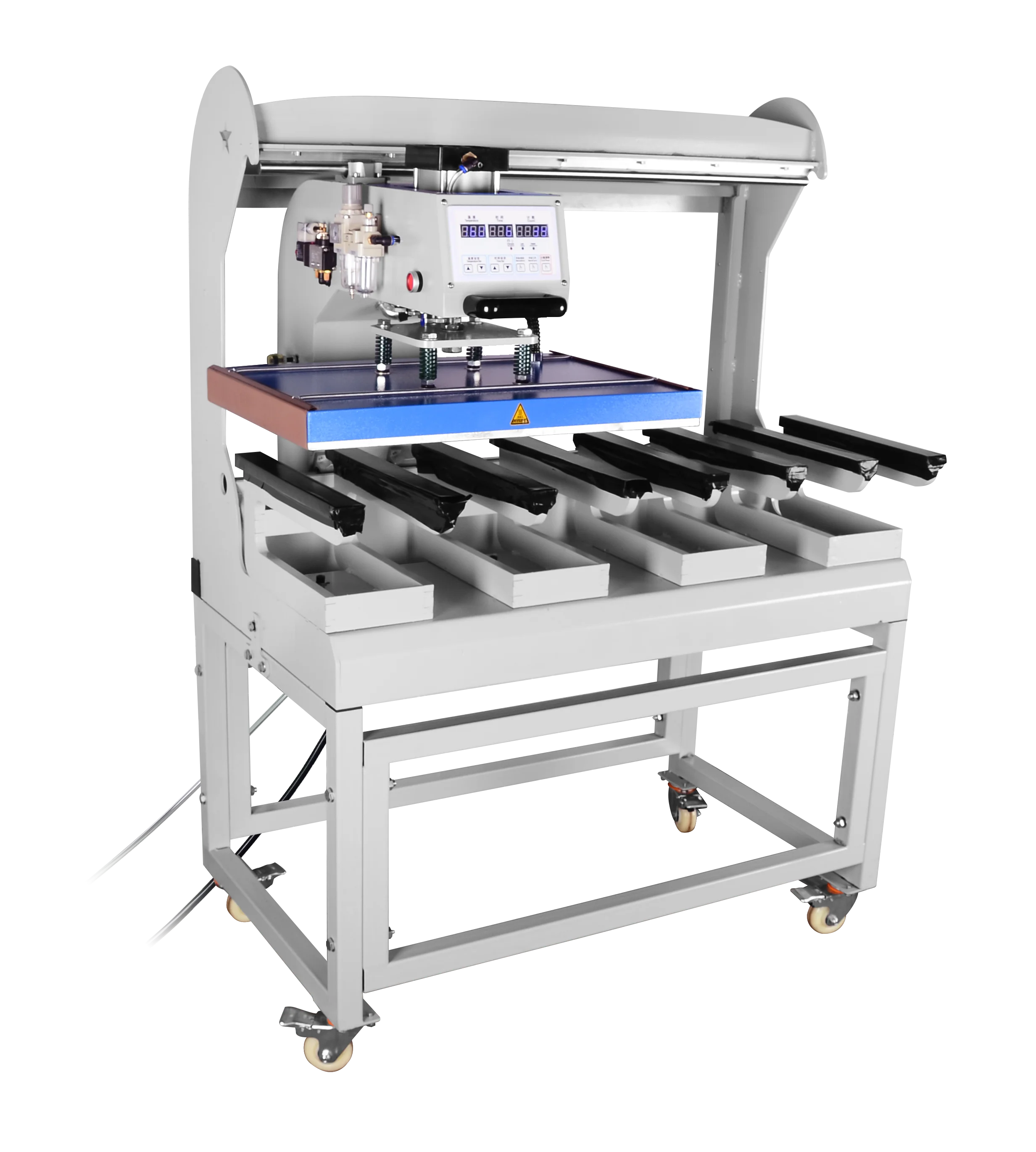 pneumatic 2 station heat press machine for flat press underwear/underpants /cloth sleeves fusion & bonding press