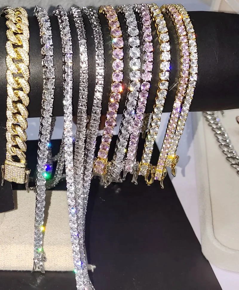 Ожерелье с бриллиантами для тенниса ювелирные изделия цепочка кубическим цирконием украшение чокер ожерелье