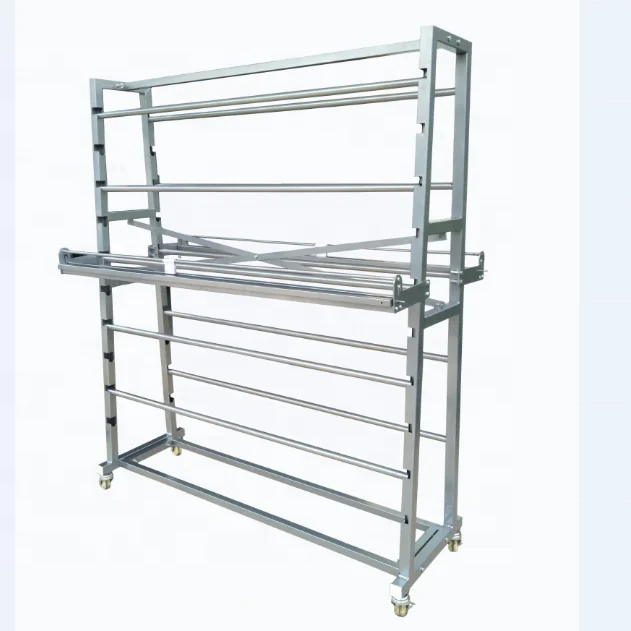 Белая двухсторонняя металлическая прочная подставка для ковровых покрытий хранения