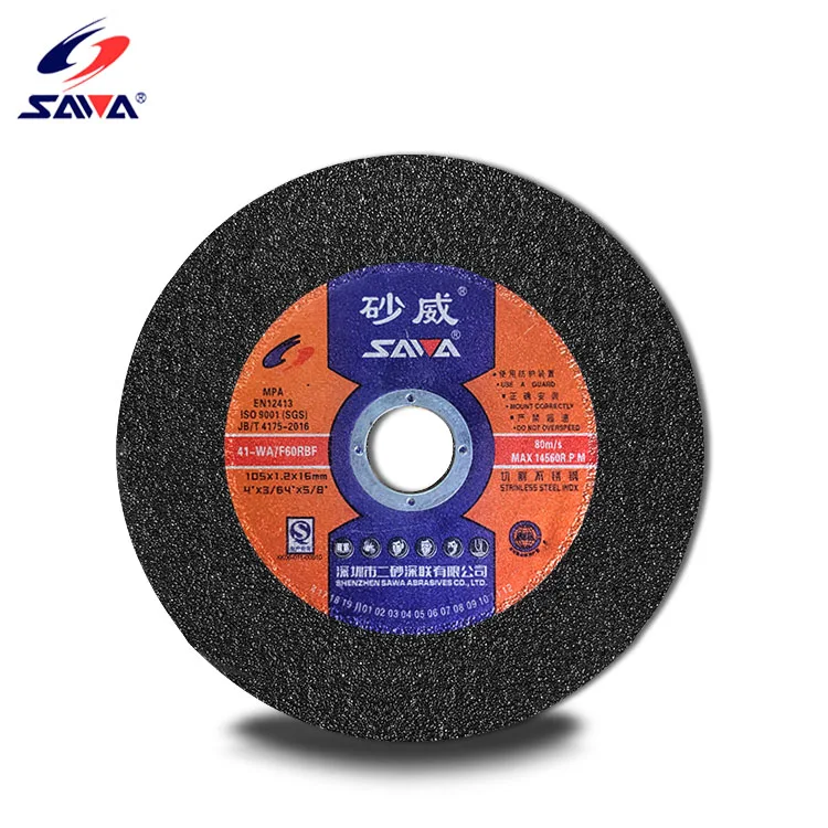 T41 105x1.2x16mm China 4 inch stainless steel abrasive cutting disc