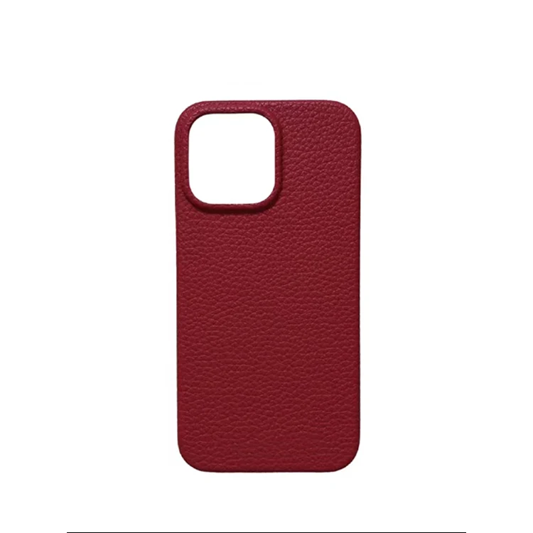 oypc-0305 Fashion Litchi Grain Leather Skin Process Cell Phone Case Holder Stick on Phone Case Back for iPhone 15 Series