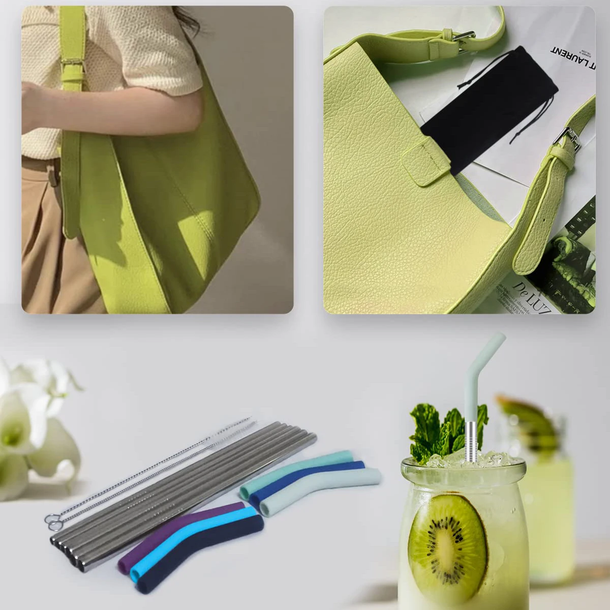 High Quality Customized Shapes Eco Friendly Reusable Silicone Straw Tips