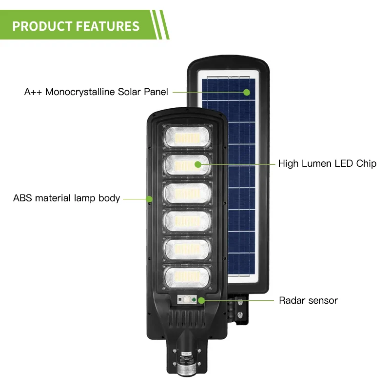 Lampadaires Solaires  Remote Control Led Street Light Outdoor Solar Street Lamp 2 in 1 100w 200w 300w 400w