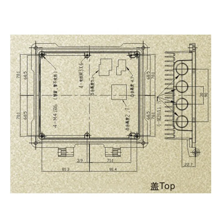 174.8*152.3*75.5mm DAM040 custom ip68 Aluminum electronic enclosure diecast