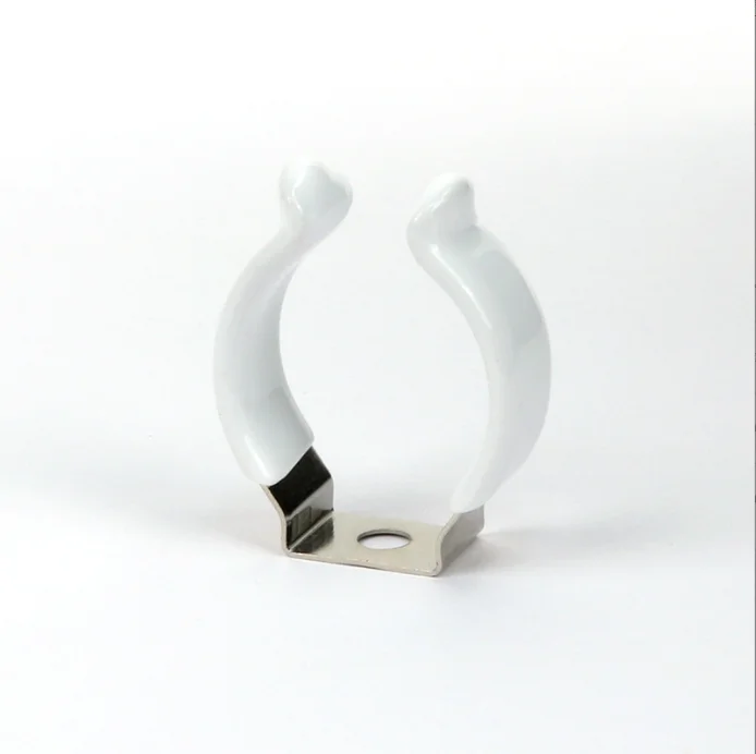 304 T8 stainless steel clip T8 Fluorescent tube light Lamp Metal Bracket clamp with rubber