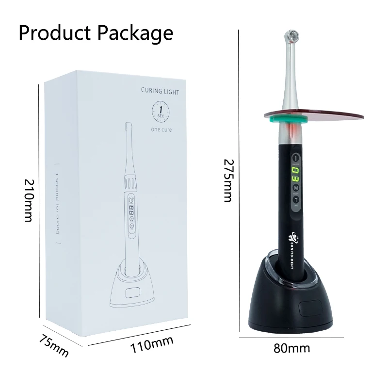 Dental Light Cure Wireless Powerful 5W High Power Blue Light 2500mw/cm One Second UV Curing Light