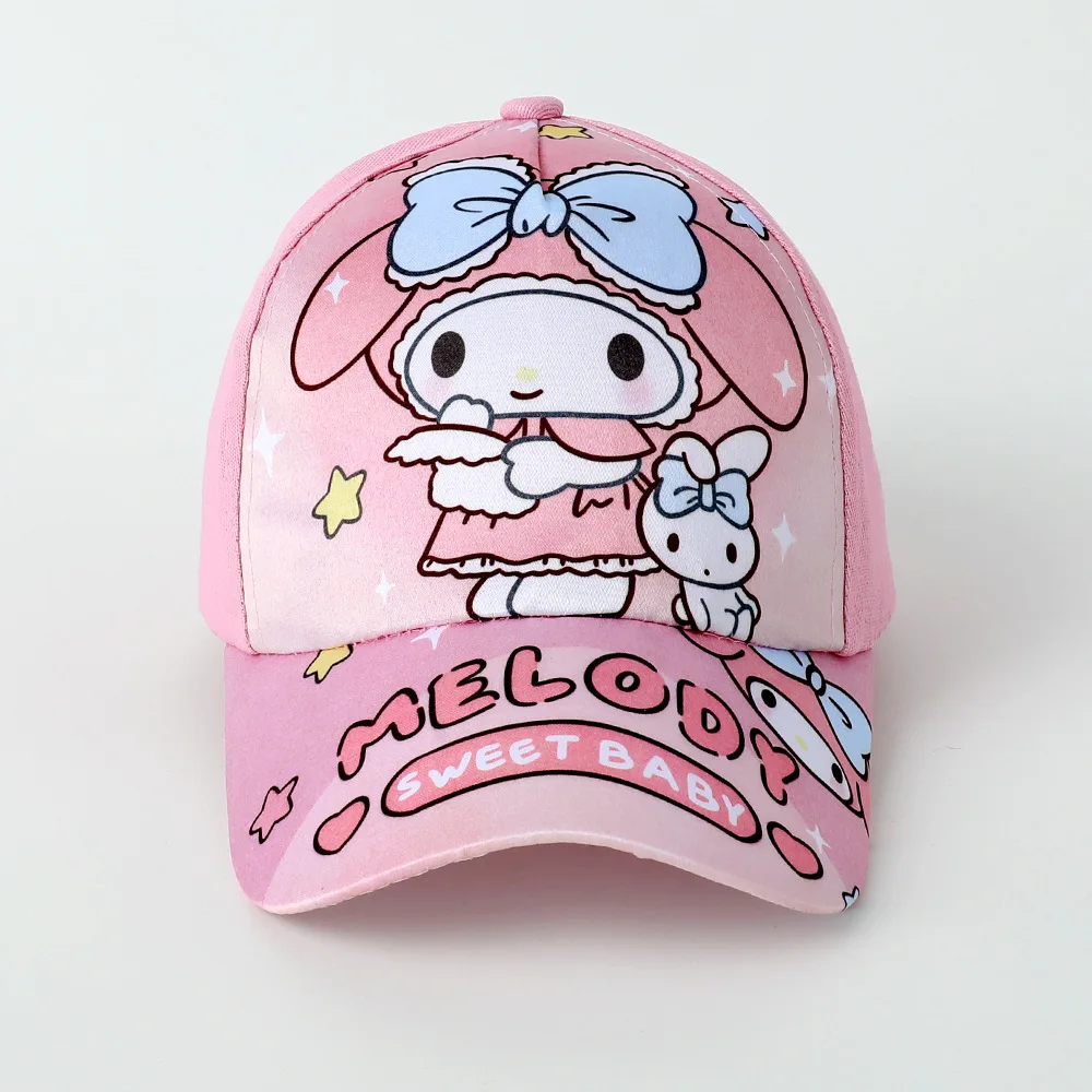 Sanrioed Kawaii Baseball Cap Cinnamoroll Kuromi Cute Cartoon Printed Peaked Cap Children Ins Casual All-match Sun Hat