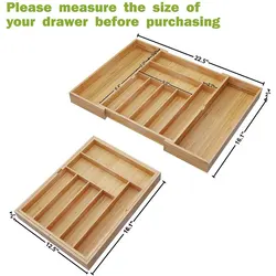 Bamboo environmental protection multifunctional adjustable kitchen storage box storage box adjustable cutlery