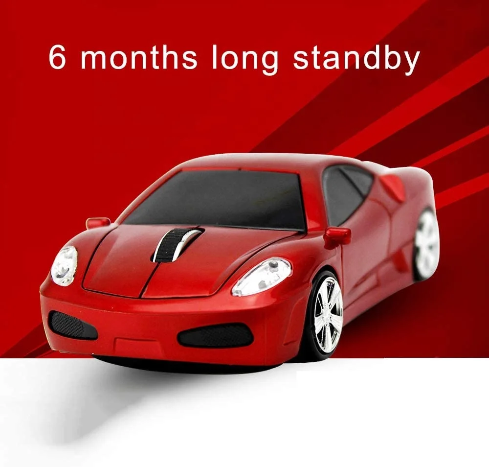 Fashion Christmas gift Red color Portable Creative 2.4GHz 1600 DPI USB 2.3  Car Shape Wireless Optical Gaming Mouse