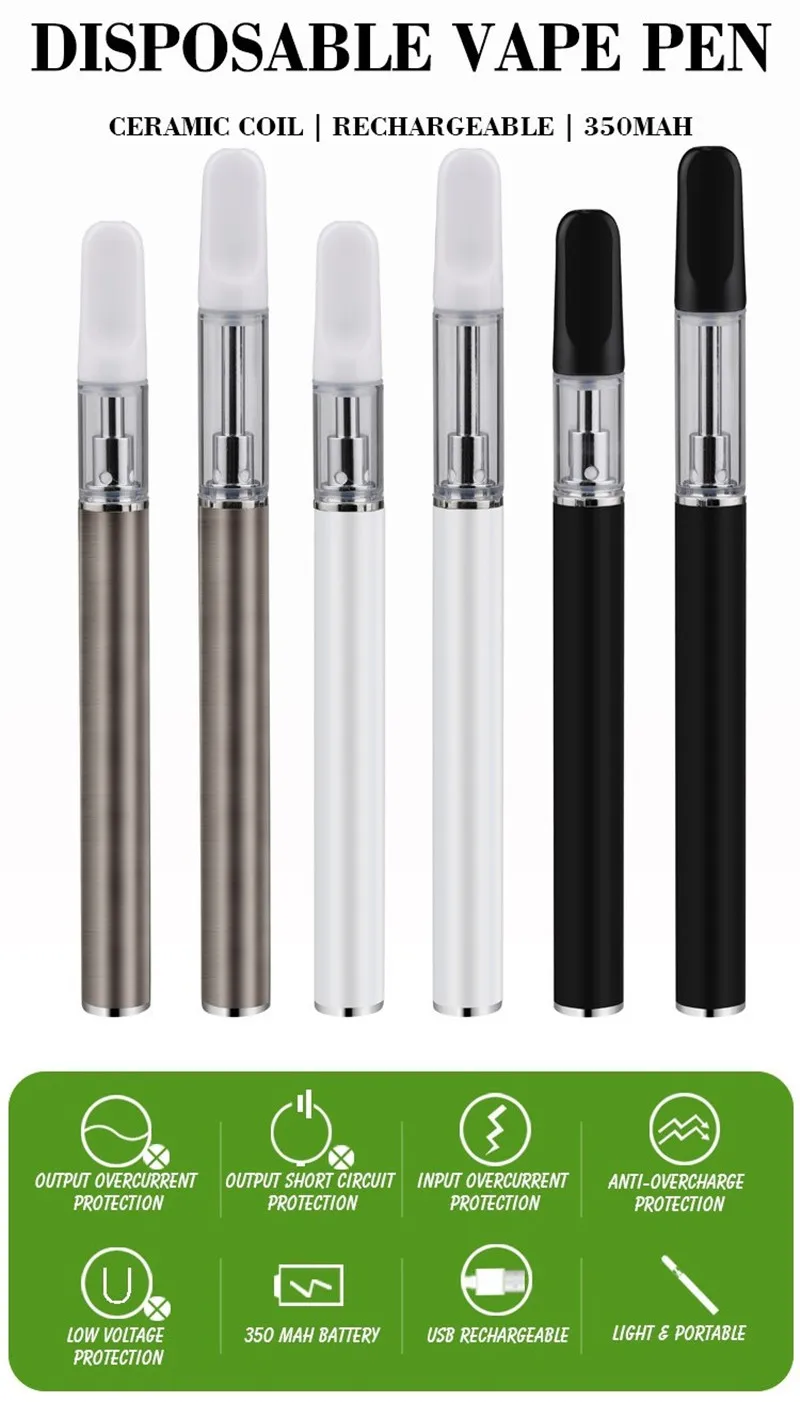 Популярный Топ 0,5 мл 1 мл круглый плоский керамический картридж Cbd вейп с резьбой 510