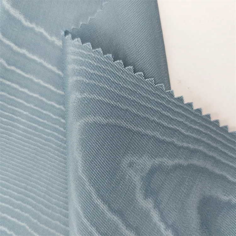 New Bengaline design lightweight 100 % polyester silk moire embossed fabric for dresses