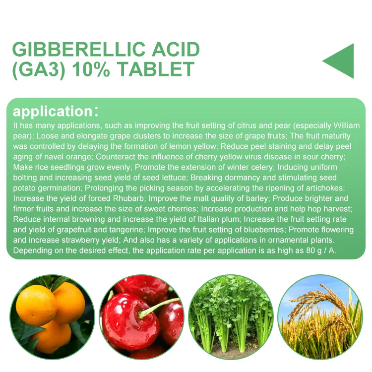 GA3 tablet plant growth regulator gibberellic acid 90%TC 10% 20% tablet 10% 20% SP