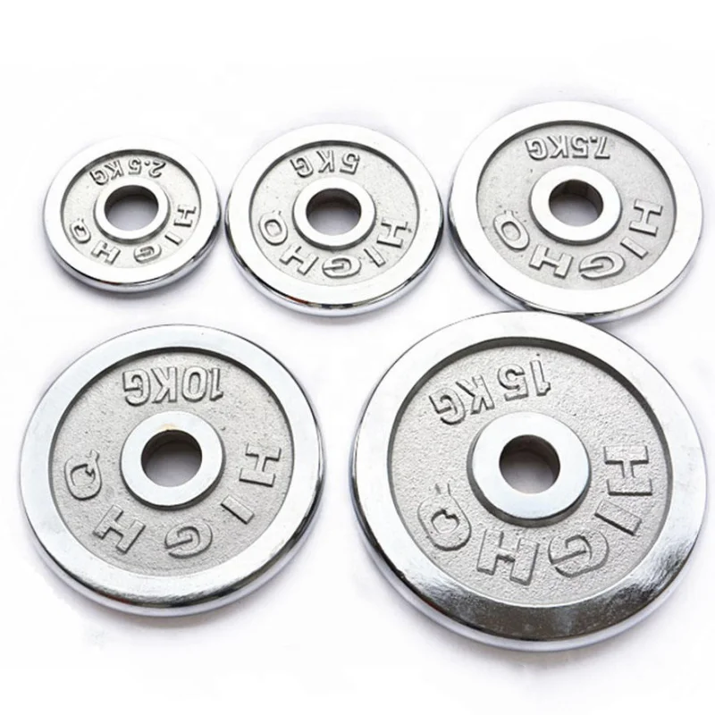 Large Hole Electroplating Barbell Plates Men Gym Fitness 5kg 10kg 20 Kg Cast Iron Olimpic Rod Weight Plates