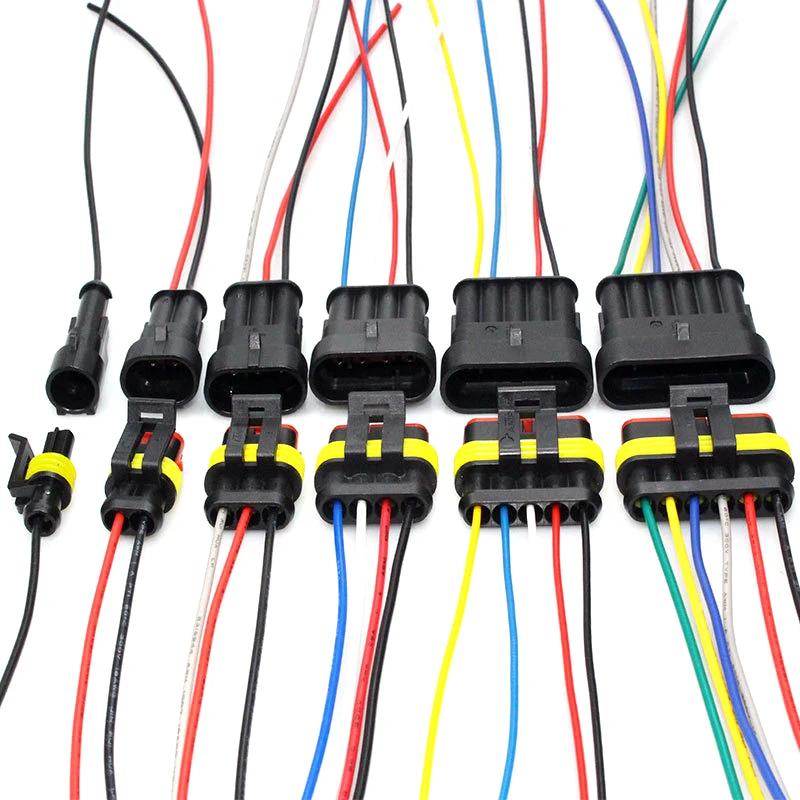 1.5 Series Car Waterproof Wire Connectors AMP Male Female Plug 1 2 3 4 5 6 Pin Terminal Automotive Electrical Connector