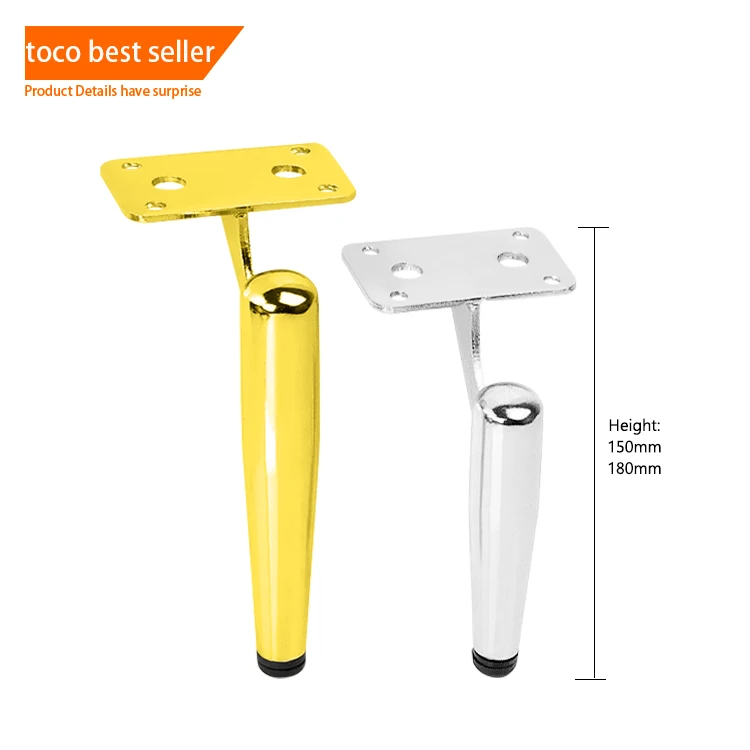 Sofa Triangle Furniture Legs Wholesale Modern Furniture Cone Aluminum Foot Black Golden