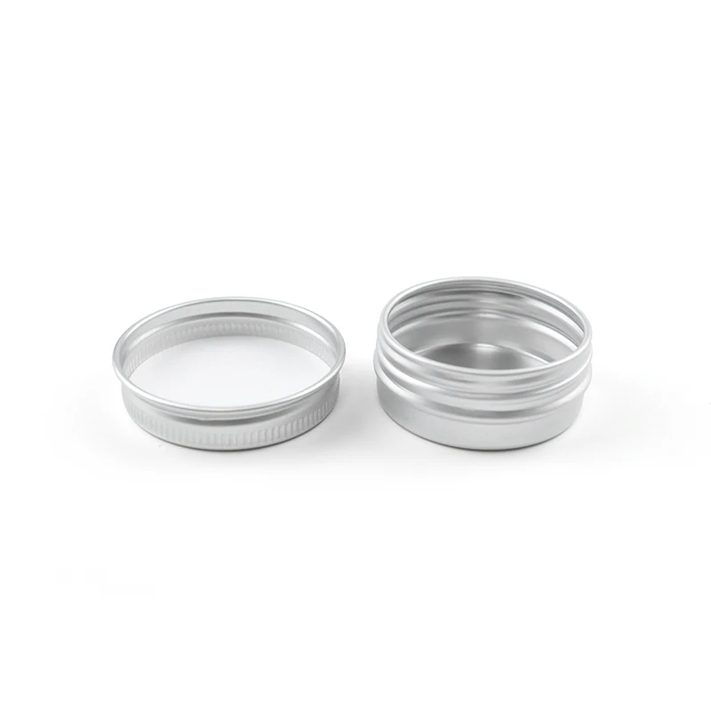 Round Silver Tin Box Aluminum Jar With Screw Lid Sugar Salt Pet Food Container Can